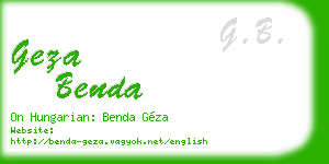 geza benda business card