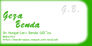 geza benda business card